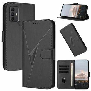 For TCL 305 / 306 / 30E / 30 SE Triangle Pattern Buckle Clasp Leather Phone Case(Black)