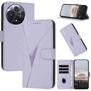 For TCL 60R 5G Triangle Pattern Buckle Clasp Leather Phone Case(Light Purple)