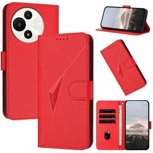 For TCL 60 SE / TCL 605 Triangle Pattern Buckle Clasp Leather Phone Case(Red)