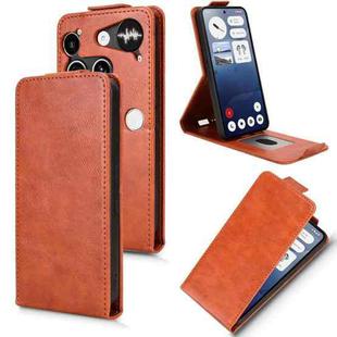 For Nothing Phone 3 Magnetic Vertical Flip Leather Phone Case with Buckle(Brown)