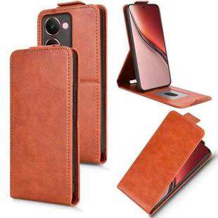 For Realme P3 Ultra 5G Magnetic Vertical Flip Leather Phone Case with Buckle(Brown)