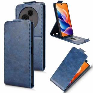For TCL 605 Magnetic Vertical Flip Leather Phone Case with Buckle(Blue)