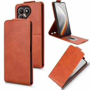 For Tecno Pova 7 4G Magnetic Vertical Flip Leather Phone Case with Buckle(Brown)