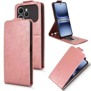 For Tecno Spark 40 4G Magnetic Vertical Flip Leather Phone Case with Buckle(Rose Gold)