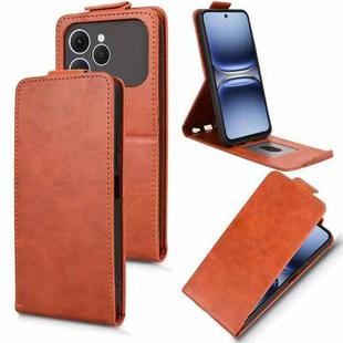 For Tecno Spark 40 4G Magnetic Vertical Flip Leather Phone Case with Buckle(Brown)