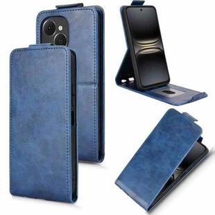 For Tecno Spark 40C Magnetic Vertical Flip Leather Phone Case with Buckle(Blue)