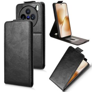 For vivo X200s 5G Magnetic Vertical Flip Leather Phone Case with Buckle(Black)
