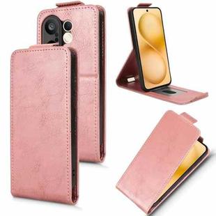 For vivo X200 FE / S30 Pro mini Magnetic Vertical Flip Leather Phone Case with Buckle(Rose Gold)