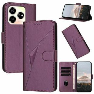 For ZTE Axon 60 Triangle Pattern Buckle Clasp Leather Phone Case(Dark Purple)