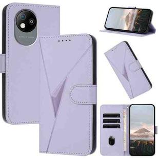 For ZTE Blade A35 Lite Triangle Pattern Buckle Clasp Leather Phone Case(Light Purple)