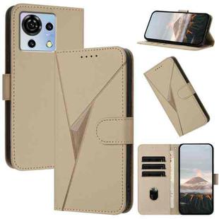 For ZTE Blade V50 Vita Triangle Pattern Buckle Clasp Leather Phone Case(Gold)