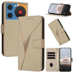 For ZTE nubia Music Triangle Pattern Buckle Clasp Leather Phone Case(Gold)