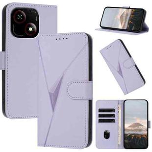 For ZTE Blade A35e 4G Triangle Pattern Buckle Clasp Leather Phone Case(Light Purple)
