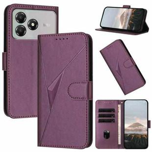 For ZTE Blade A36 4G Triangle Pattern Buckle Clasp Leather Phone Case(Dark Purple)