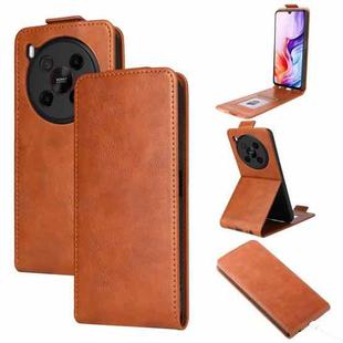 For ZTE Blade V70 Max Magnetic Vertical Flip Leather Phone Case with Buckle(Brown)