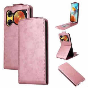 For ZTE nubia Music 2 Magnetic Vertical Flip Leather Phone Case with Buckle(Rose Gold)