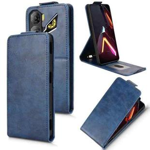 For ZTE nubia Neo 3 5G Magnetic Vertical Flip Leather Phone Case with Buckle(Blue)