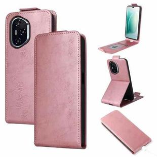 For Honor 400 Magnetic Vertical Flip Leather Phone Case with Buckle(Rose Gold)
