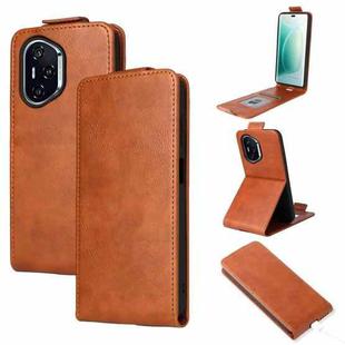 For Honor 400 Magnetic Vertical Flip Leather Phone Case with Buckle(Brown)