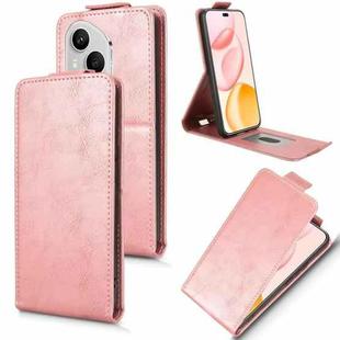 For Honor 400 Pro Global 160.8mm Magnetic Vertical Flip Leather Phone Case with Buckle(Rose Gold)