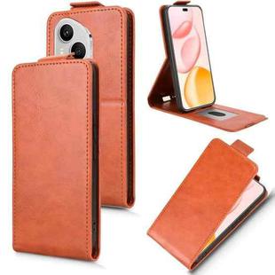 For Honor 400 Pro Global 160.8mm Magnetic Vertical Flip Leather Phone Case with Buckle(Brown)