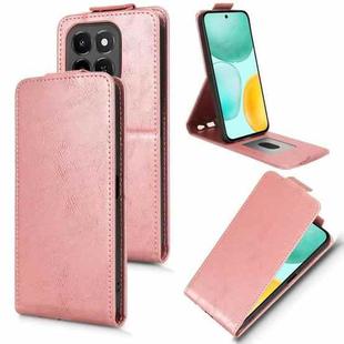 For Honor X6c 4G Magnetic Vertical Flip Leather Phone Case with Buckle(Rose Gold)