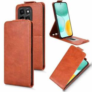 For Honor X6c 4G Magnetic Vertical Flip Leather Phone Case with Buckle(Brown)