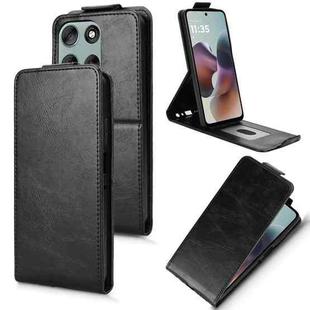 For Motorola Moto G56 5G Magnetic Vertical Flip Leather Phone Case with Buckle(Black)