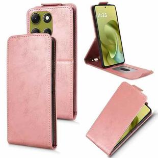 For Motorola Moto G86 5G Magnetic Vertical Flip Leather Phone Case with Buckle(Rose Gold)