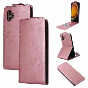 For Samsung Galaxy XCover7 Magnetic Vertical Flip Leather Phone Case with Buckle(Rose Gold)