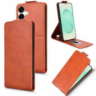 For Samsung Galaxy S25 FE 5G Magnetic Vertical Flip Leather Phone Case with Buckle(Brown)