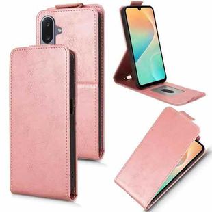 For Samsung Galaxy M36 5G Magnetic Vertical Flip Leather Phone Case with Buckle(Rose Gold)