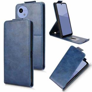 For Sharp Aquos wish5 Magnetic Vertical Flip Leather Phone Case with Buckle(Blue)