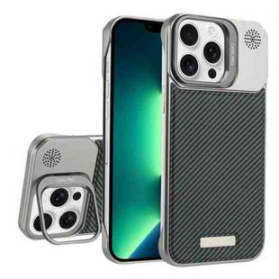 For iPhone 13 Pro Max Frameless Carbon Fiber Holder PC MagSafe Phone Case(Titanium Gray)