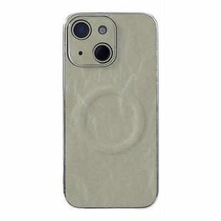 For iPhone 13 Electroplating PC Snow Bark Texture MagSafe Phone Case(Cyan)