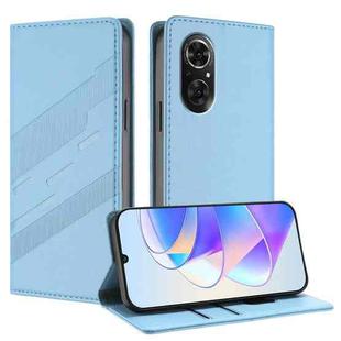 For Honor 50 SE / Huawei nova 9 SE Embossed Multi-functional Wallet Retro Leather Phone Case(Light Blue)