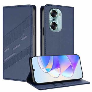 For Honor 60 Embossed Multi-functional Wallet Retro Leather Phone Case(Dark Blue)