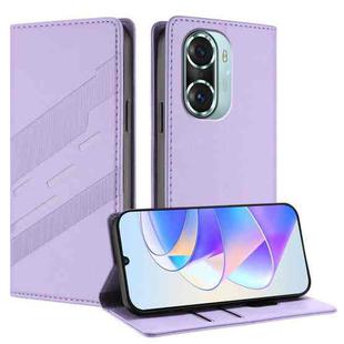 For Honor 60 Pro Embossed Multi-functional Wallet Retro Leather Phone Case(Light Purple)
