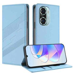 For Honor 60 Pro Embossed Multi-functional Wallet Retro Leather Phone Case(Light Blue)