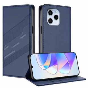 For Honor 60 SE Embossed Multi-functional Wallet Retro Leather Phone Case(Dark Blue)