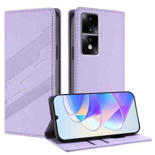 For Honor 80 GT Embossed Multi-functional Wallet Retro Leather Phone Case(Light Purple)