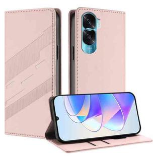 For Honor 90 Lite / X50i Embossed Multi-functional Wallet Retro Leather Phone Case(Pink)