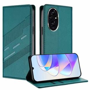 For Honor 200 Embossed Multi-functional Wallet Retro Leather Phone Case(Dark Green)