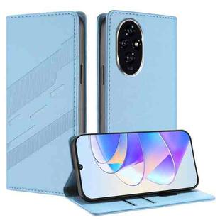 For Honor 200 Embossed Multi-functional Wallet Retro Leather Phone Case(Light Blue)