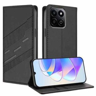 For Honor 200 Smart 5G / X7c 4G Embossed Multi-functional Wallet Retro Leather Phone Case(Black)