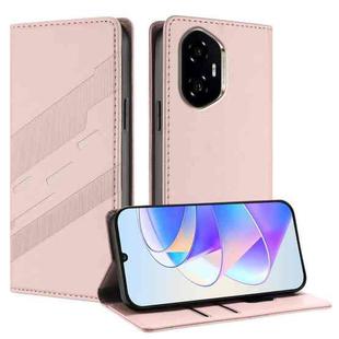 For Honor 300 Embossed Multi-functional Wallet Retro Leather Phone Case(Pink)
