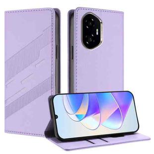 For Honor 300 Embossed Multi-functional Wallet Retro Leather Phone Case(Light Purple)