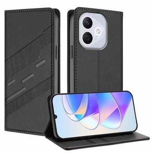 For Honor 400 Lite Embossed Multi-functional Wallet Retro Leather Phone Case(Black)