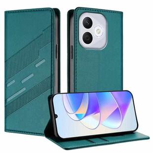For Honor 400 Lite Embossed Multi-functional Wallet Retro Leather Phone Case(Dark Green)