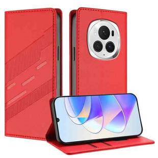 For Honor Magic6 Pro Embossed Multi-functional Wallet Retro Leather Phone Case(Red)